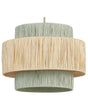 Pendant Lamp Natural and Green Paper Textured Shade Japandi Natural Style Jute Cord  Beliani