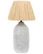 Table Lamp Grey Ceramic 56 cm Natural Paper Cone Shade Bedside Living Room Bedroom Lighting Beliani