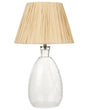 Table Lamp Clear Glass Base Paper Natural Shade Bedside Table Light  Beliani