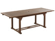 Outdoor Dining Table Dark Natural Solid Acacia Wood 160/220 x 90 cm Extendable Top Rustic Traditional Design Beliani