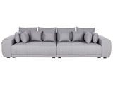 Sofa with 8 Pillows Grey Fabric Upholstery 4 Seater Pillow Back Modern Traditional Living Room Beliani