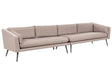 Outdoor Sofa Beige Polyester Upholstery 4 Seater Garden Couch UV Water Resistant Modern Design Living Room Beliani