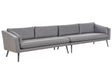 Outdoor Sofa Grey Polyester Upholstery 4 Seater Garden Couch UV Water Resistant Modern Design Living Room Beliani