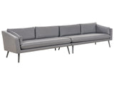 Outdoor Sofa Grey Polyester Upholstery 4 Seater Garden Couch UV Water Resistant Modern Design Living Room Beliani