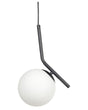 Pendant Lamp White and Black Glass Shade Iron Rod Frame Single Light Modern Design Home Accessories Living Room Beliani
