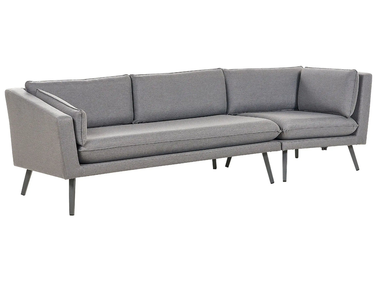Outdoor Sofa Grey Polyester Upholstery 3 Seater Garden Couch Right Hand UV Water Resistant Modern Design Living Room Beliani