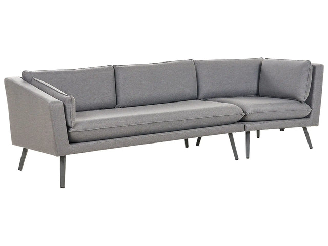 Outdoor Sofa Grey Polyester Upholstery 3 Seater Garden Couch Right Hand UV Water Resistant Modern Design Living Room Beliani