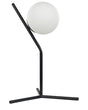 Table Lamp White and Black Glass Shade Iron Rod 45 cm Frame Single Light Modern Design Home Accessories Living Room Beliani