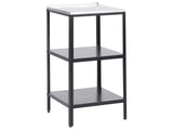 Outdoor Kitchen Island Black Stainless Steel 2 Shelves Unit with Top Garden Kitchen Dining Beliani