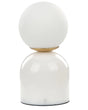 Table Lamp White Glass Round Shade Marble Base Nightstand Single Light Modern Design Home Accessories Living Room Beliani