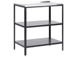 Outdoor Kitchen Island Black Stainless Steel 80 x 50 x 92 cm  2 Shelves Unit with Top Garden Kitchen Dining Beliani