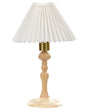 Table Lamp Light Oak Wood Cotton White Shade 38 cm Bedside Light Lighting Retro Elegant  Beliani