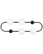 Wall Lamp Black Iron and Glass 70 cm 4 Lights Modern Design Glass Globe Shades Light Lighting Modern Beliani