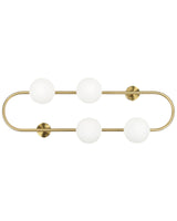 Wall Lamp Gold Iron and Glass 70 cm 4 Lights Modern Design Glass Globe Shades Light Lighting Modern Beliani