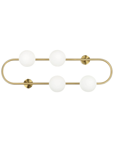 Wall Lamp Gold Iron and Glass 70 cm 4 Lights Modern Design Glass Globe Shades Light Lighting Modern Beliani