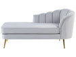 Chaise Lounge Light Grey Velvet Upholstery Gold Metal Legs Right Hand Beliani