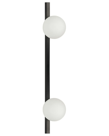 Wall Lamp 2 Lights Black White Glass Iron 85 cm Globe Shade Light Lighting Bedroom Living Room Modern Beliani