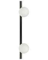 Wall Lamp 2 Lights Black White Glass Iron 85 cm Globe Shade Light Lighting Bedroom Living Room Modern Beliani