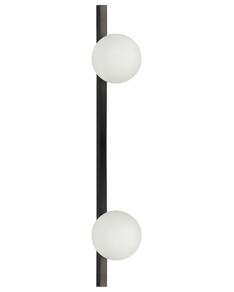 Wall Lamp 2 Lights Black White Glass Iron 85 cm Globe Shade Light Lighting Bedroom Living Room Modern Beliani