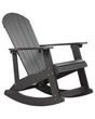 Garden Rocking Chair Dark Grey Plastic Wood Slatted Design Traditional Style Outdoor Indoor  Beliani