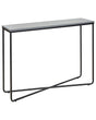 Console Table Concrete Effect with Black MDF Powder-coated Iron 110 x 31 cm Rectangular Glam Modern Living Room Bedroom Hallway Beliani