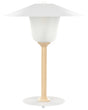 Table Lamp White Metal Shade Oak Wood Frame Minimalistic Scnadinavian Style Beliani