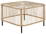 Rattan Garden Coffee Table Natural Rattan 67 x 67 cm Powder Coated UV Weather Stain Resistant Handmade Indoor Outdoor Living Room Terrace Patio Boho Style Beliani