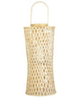 Candle Lantern Natural Bamboo Wood 58 cm with Glass Candle Holder Boho Style Indoor Beliani