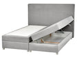 EU King Size Divan Bed with Storage 5ft3 Light Grey Upholstery with Mattress Beliani