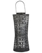 Candle Lantern Black Bamboo Wood 58 cm with Glass Candle Holder Boho Style Indoor Beliani