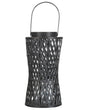 Candle Lantern Black Bamboo Wood 38 cm with Glass Candle Holder Boho Style Indoor Beliani