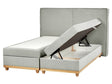 EU King Size Divan Bed with Storage 5ft3 Light Grey Upholstery with Bonell Spring Mattress Beliani