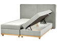 EU King Size Divan Bed with Storage 6ft Light Grey Upholstery with Bonell Spring Mattress Beliani