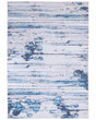 Area Rug Carpet Beige and Blue Polyester Fabric Abstract Distressed Pattern Rubber Coated Bottom 160 x 230 cm Beliani