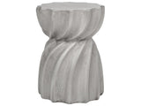Accent Side Table Grey MgO Fiberglass  35 cm Round Top Hourglass Shape UV Stain Rust Water Wind Resistant Modern Outdoor Living Room Beliani