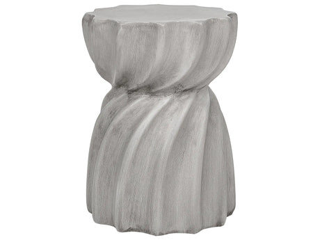 Accent Side Table Grey MgO Fiberglass  35 cm Round Top Hourglass Shape UV Stain Rust Water Wind Resistant Modern Outdoor Living Room Beliani