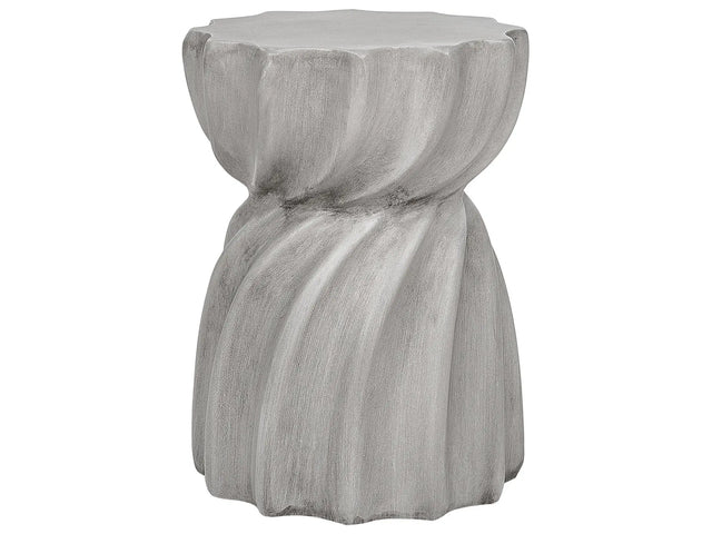 Accent Side Table Grey MgO Fiberglass  35 cm Round Top Hourglass Shape UV Stain Rust Water Wind Resistant Modern Outdoor Living Room Beliani