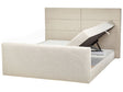 EU Super King Size Divan Bed with Storage 6ft Beige Upholstery with Bonell Spring Mattress Beliani