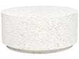 Accent Coffee Table White with Terrazzo Effect MgO Fiberglass  90 cm Round Top UV Stain Rust Water Wind Resistant Modern Outdoor Living Room Beliani