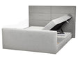 EU King Size Divan Bed with Storage 5ft3 Light Grey Upholstery with Bonell Spring Mattress Beliani