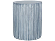 Accent Side Table Light Grey MgO Fiberglass  39 cm Round Top Drum Shape UV Stain Rust Water Wind Resistant Boho Modern Outdoor Living Room Beliani