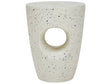 Accent Side Table White with Terrazzo Effect MgO Fiberglass  37 cm Round Top UV Stain Rust Water Wind Resistant Modern Outdoor Living Room Beliani