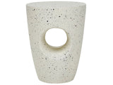 Accent Side Table White with Terrazzo Effect MgO Fiberglass  37 cm Round Top UV Stain Rust Water Wind Resistant Modern Outdoor Living Room Beliani