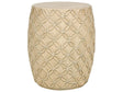 Accent Side Table Light Beige MgO Fiberglass  33 cm Round Top Drum Shape UV Stain Rust Water Wind Resistant Boho Modern Outdoor Living Room Beliani
