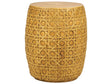 Accent Side Table Natural MgO Fiberglass  32 cm Round Top Drum Shape UV Stain Rust Water Wind Resistant Boho Modern Outdoor Living Room Beliani