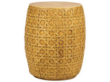 Accent Side Table Natural MgO Fiberglass  32 cm Round Top Drum Shape UV Stain Rust Water Wind Resistant Boho Modern Outdoor Living Room Beliani