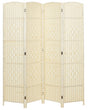 Room Divider Beige Paper Rope Poplar Wood Frame 4 Panels Folding Decorative Screen Partition Living Room Bedroom Traditional Design Beliani