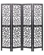 Room Divider Black Paulownia Wood MDF 4 Panels Folding Decorative Screen Partition Living Room Bedroom Traditional Modern Design Beliani