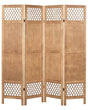 Room Divider Light Wood Paulownia Wood MDF 4 Panels Folding Decorative Screen Partition Living Room Bedroom Traditional Modern Design Beliani