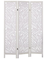 Room Divider White Paulownia Wood MDF 3 Panels Folding Decorative Screen Partition Living Room Bedroom Modern Design Beliani